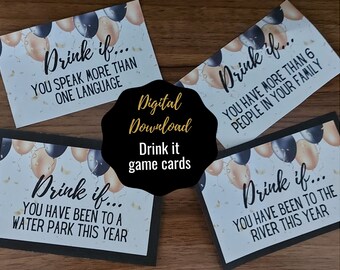 Party Games - Drink If Game - Printable Games - Digital Games -  Party Ideas - Drinking Game - New Years - Birthday games