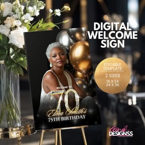 70th birthday poster digital download adult birthday welcome sign
classy black and gold birthday decor
milestone birthday party sign
editable birthday sign printable
elegant birthday invitation set
black gold birthday printables
luxury birthday event signage
digital birthday sign template
chic birthday decor ideas
glam 70th birthday backdrop sign