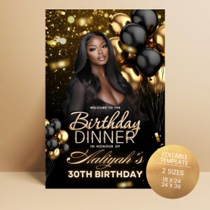 Editable Canva template birthday dinner welcome sign party sign Party Sign Party Welcome Sign Party Welcome Poster Sign Party Posters Welcome Posters Birthday Welcome Sign Editable Template