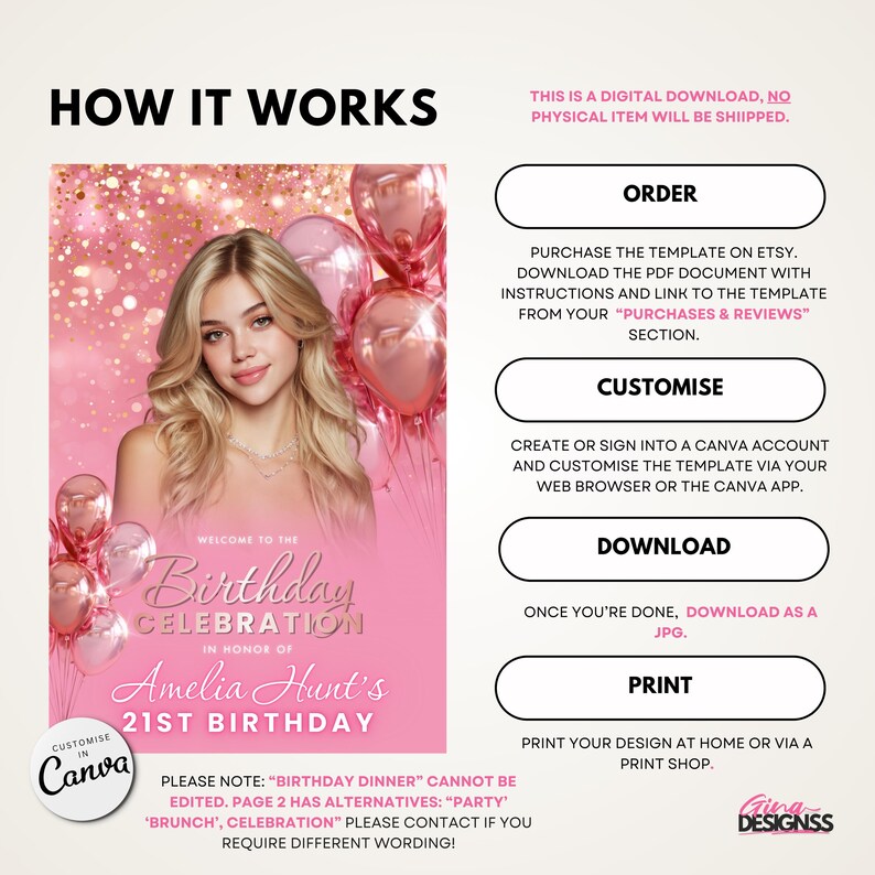 Pink Welcome Sign Template | Party Welcome Poster Editable Template ...