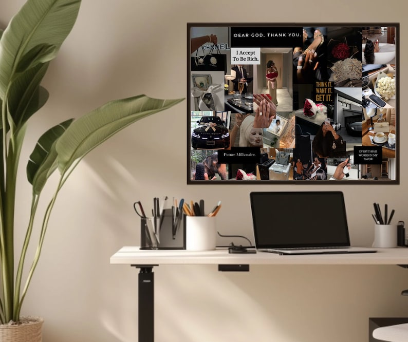 Luxury vision board mock up office