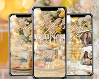 Mother's Day Brunch Invitation Floral Mother's Day Invitation Ladies Brunch Mimosa Brunch Video Invitation Brunch Flyer Mother's Day Flyer