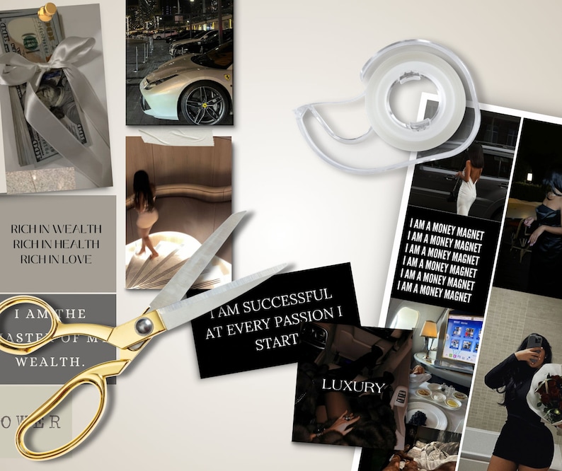 affirmation vision board luxury dark aesthetic manifestation wallpaper