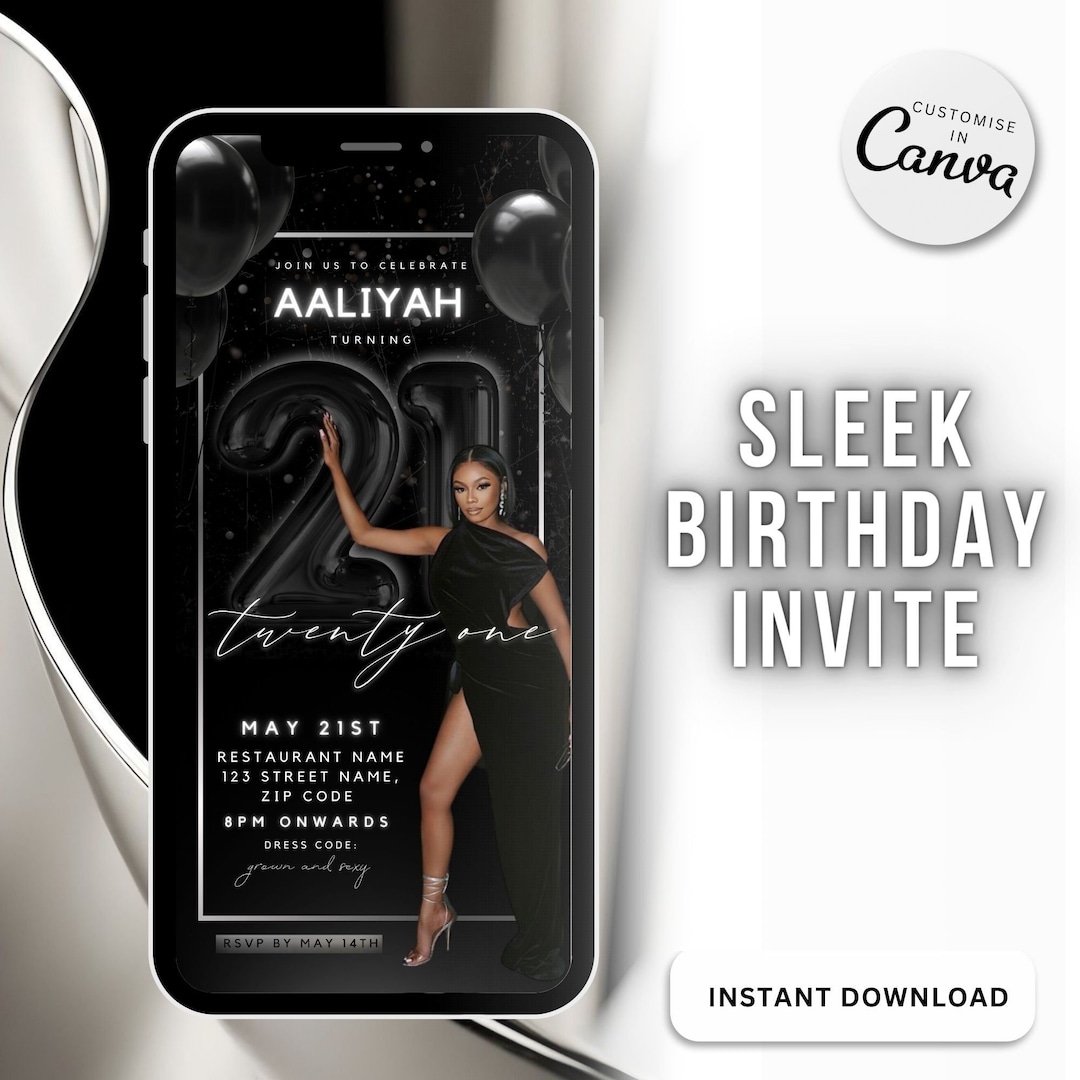 Custom Birthday Invitation Template for Phone Digital Birthday Invite ...