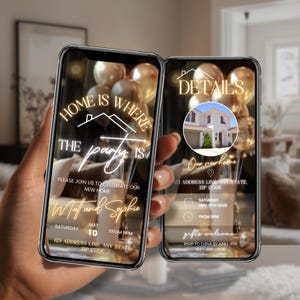 Housewarming Party Invitation Digital Animated House Warming Invite Template House Party Flyer New Apartment New Home Invitation Evite Gold