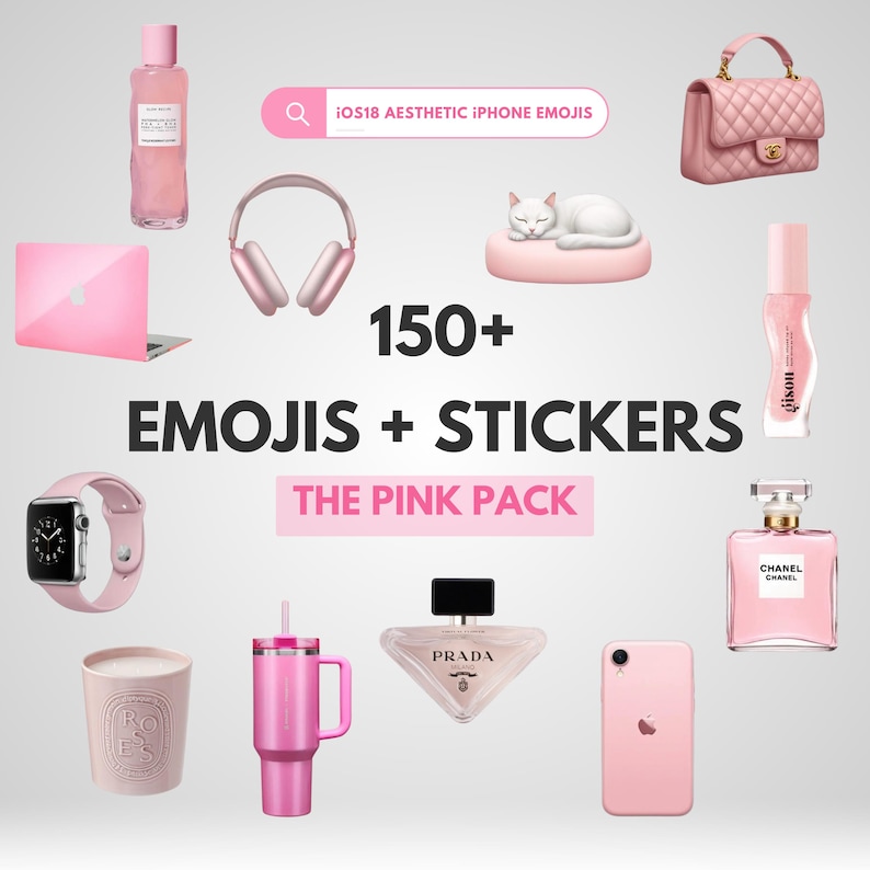 Coffee stickers,matcha, tech, laptops, pets, dogs, cozy fall icons christmas icons, cars, cozy slippers, cake, balloons emojis, CUTE ICONS luxury items skincare beauty products
