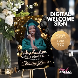 Graduation 2025 Party Welcome Sign Party Welcome Poster Party Posters Welcome Posters Graduation Welcome Sign Template