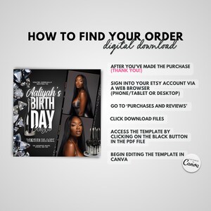 Custom Invite Custom Invitation Template Birthday Invitation Template Invitation Black Balloon Invites Digital Birthday Invitation Canva