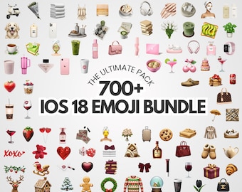 iOS 18 Emoji Stickers | Cozy, Luxury Icons (700+ PNG Set) (Digital Download)
