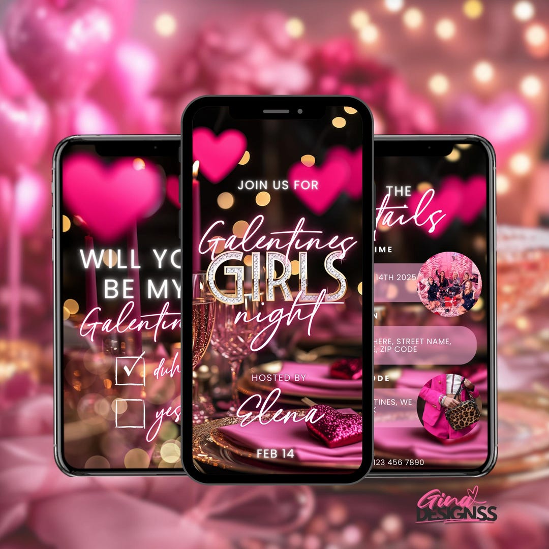 Galentine's Girl's Night Invitation Valentine's Party Girls Night Party ...