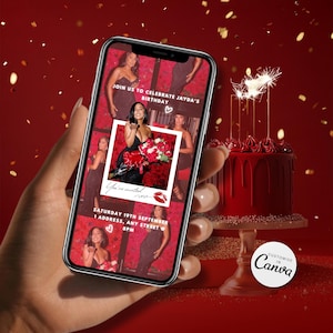 Custom Birthday invitation red birthday