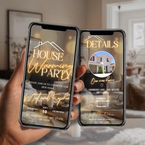 Housewarming Party Invitation Digital Animated House Warming Invite Template House Party Flyer New Apartment New Home Invitation Evite Gold