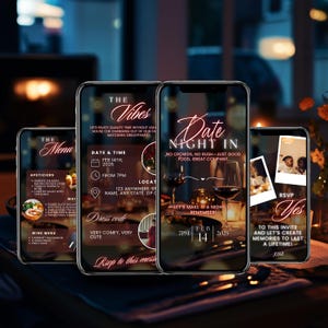 Valentins-Einladung Date Night In Einladung Datum Nacht Abendessen Einladung Animierte Einladung Video-Einladung Romantische Date Night In