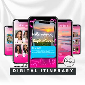 Insel Inspiriert Wochenende Einladung Animierte Reiseplaner Mädchen Reise Urlaubsplaner Vorlage Reiseplaner Bachelorette