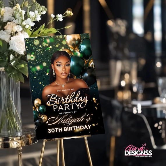 Emerald Green Party Sign Party Welcome Sign Party Welcome Poster Sign Party Posters Welcome Posters Birthday Welcome Template Birthday Sign