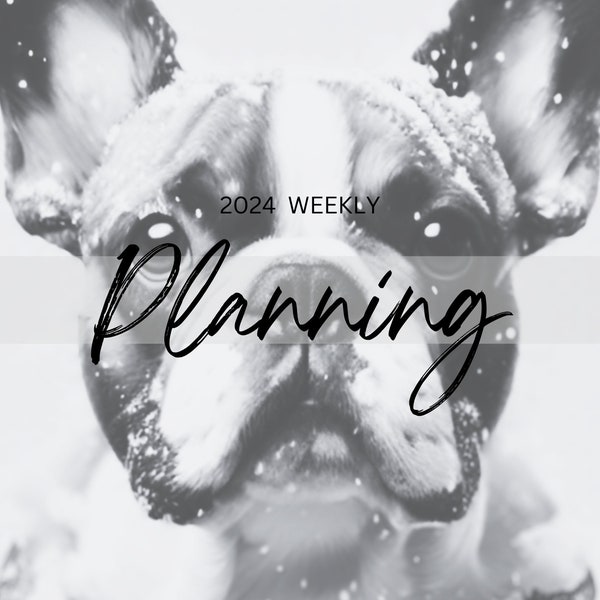 Frenchie Planner, Customizable Weekly Planner Printable French Bulldog Week Calendar Frenchie Lovers Planning