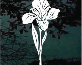 Size #401 Iris Flower Tribal Decal Sticker Choose Color Size #401 Iris Flower Tribal Decal Sticker Choose Color