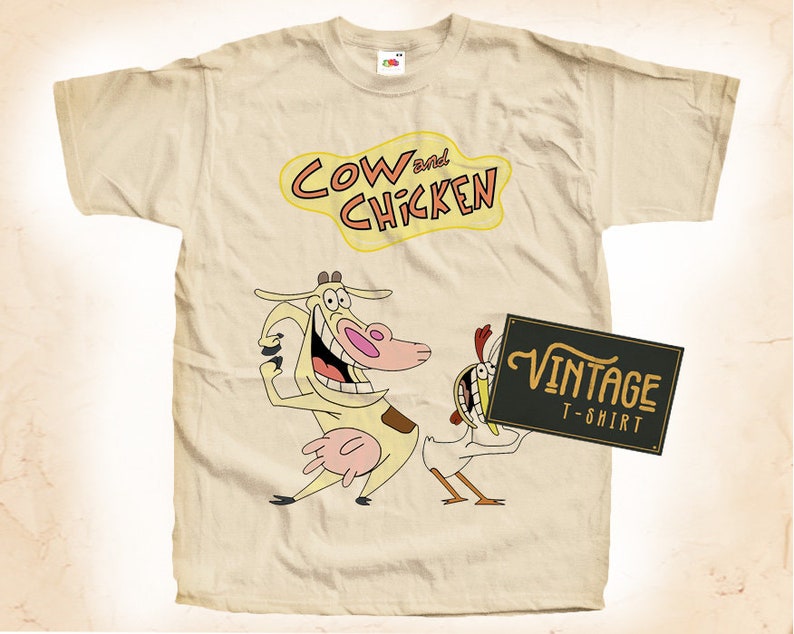 vintage cow and chicken shirt