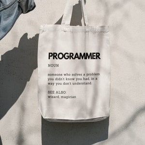 Katoenen draagtas programmer Definition: cadeau IT-ontwikkelaar
