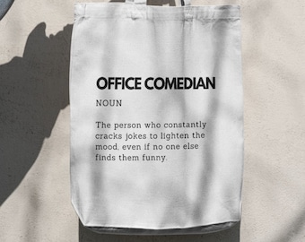 Office Comedian Cotton Tote Bag, Funny Work Gift