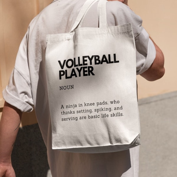 Bedruckte Tragetasche speziell für Volleyballspieler, lustiges Geschenk, Sporttraum, stilvolle und funktionale Tasche für Mannschaftssportbegeisterte, Volleyballliebhaber