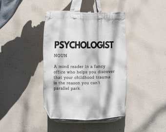 Psychologist Definition Printed Tote Bag Special Funny Gift Psychologist Enthusiast Cotton Bag for Psychologist Gift Idea Psychology Totebag