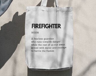 Firefighter Definition Cotton Tote Bag, Gift for Firefighters