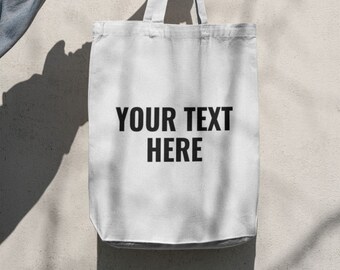 Personalized Cotton Tote Bag: Custom Text, Reusable Shopping Bag