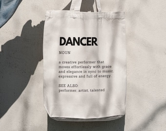 Dancer Definition Tote Bag: Cotton Dance Lovers Gift