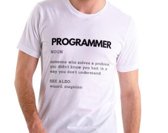 Lustiges Programmierer Definition T-Shirt - Weißes Baumwolle Coding Tee