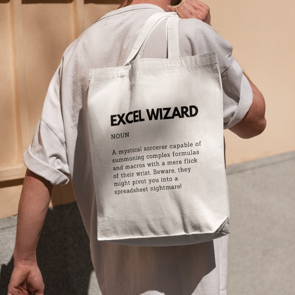 Excel Wizard Definition Gedrukte Tote Bag Grappig Cadeau Excel Enthusiast Katoenen Tas voor Excel Lover Gift Idea Tote bag Excel Rows Addicted