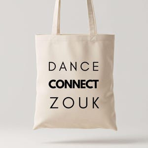 Torba zouk Dance Connect: płótno bawełniane, prezent dla miłośników zouk