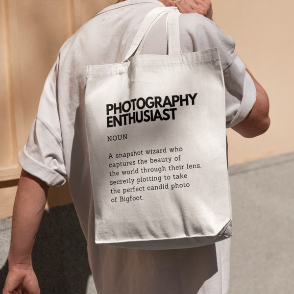 Passionné de photographie, sac fourre-tout imprimé, photographe passionnée d'accessoires à offrir, amateurs de photographie, sac fourre-tout en coton épais