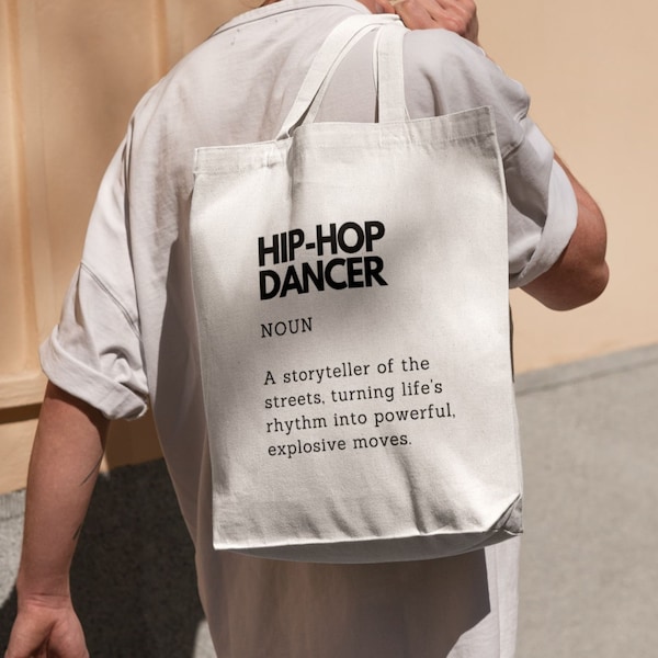 Hip-Hop-Tänzer-Definition-Einkaufstasche, Geschenk für Hip-Hop-Tänzer, Hip-Hop-Tänzer-Definition-Zubehör, Tanz-Baumwolltasche, Geschenk für Hip-Hop-Liebhaber