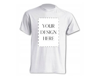 Personalized White Cotton T-Shirt: Custom Graphic or Text (S-XXL)