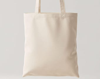 Borsa tote in tela di cotone tinta unita: ecologica, con manici lunghi.