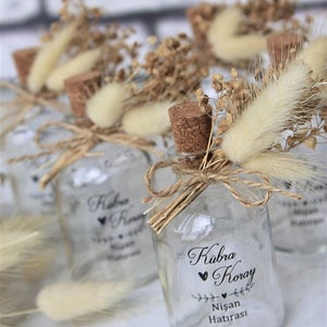 Cologne Bottles Empty Glass Wedding Favors Designed With Dried Natural Flowers, Wedding Gifts For Guests, Engagement Gift, Welcome Baby Gift