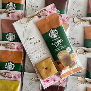 Personalized Starbucks Coffee Wedding Favors with Chocolate