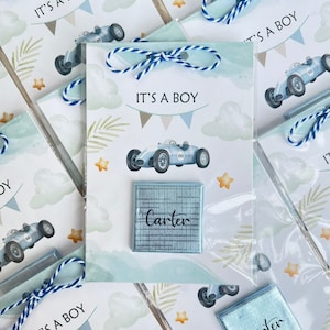 Bomboniere di cioccolato per baby shower con biglietto personalizzato - Bomboniere per neonati - Bomboniere per gli ospiti - Regali di cioccolato per feste di compleanno