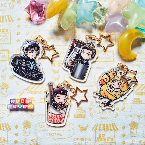 FFXV Chocobros Acrylic Charms Keychains - Noctis Gladio Ignis Prompto (Final Fantasy 15 XV)