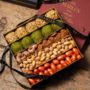 Luxury Handmade Cocoa Bombs Gift Set with Draje and Nuts - Gourmet Mixed Cocoa Bombs with Draje and Nuts - Turkish Delight Gift Package