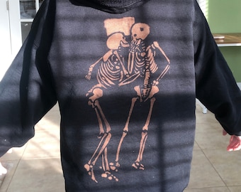 Hasanlu Lovers Bleached Skeleton Hoodie - Etsy