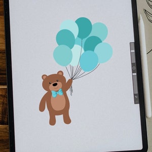 Teddy Bear, SVG, PNG, Baby Shower Boy, Teddy Bear Clipart, Digital Download