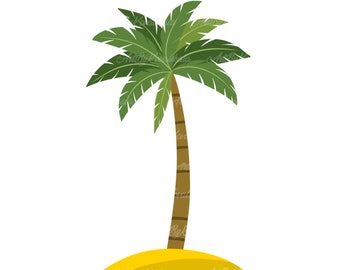 Palm Tree Clipart: Tropical Island PNG (Digital Download)