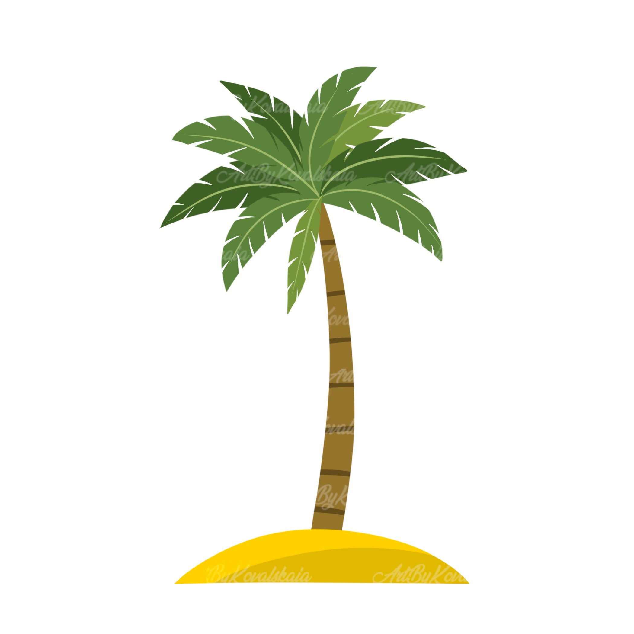 Palm Tree Clipart, Palm Tree PNG, Digital Download - Etsy UK
