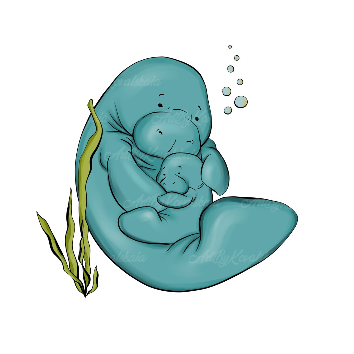 Manatee Clipart, Manatees PNG, Digital Download - Etsy
