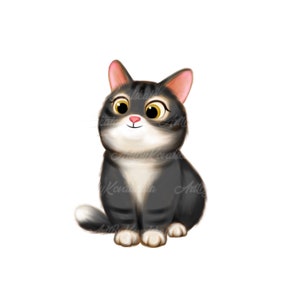 Cat Clipart, Cute Cat PNG, Digital Download
