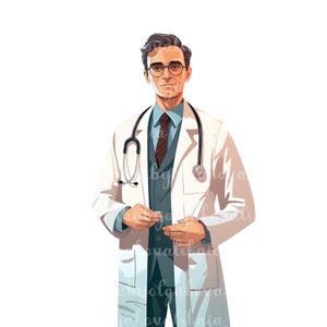 Doctor Clipart PNG, Digital Download