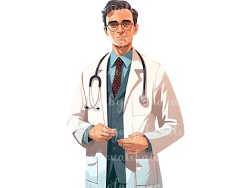 Doctor Clipart PNG, Digital Download