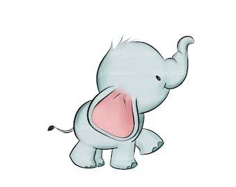 Elephant Clipart, Elephant PNG, Digital Download